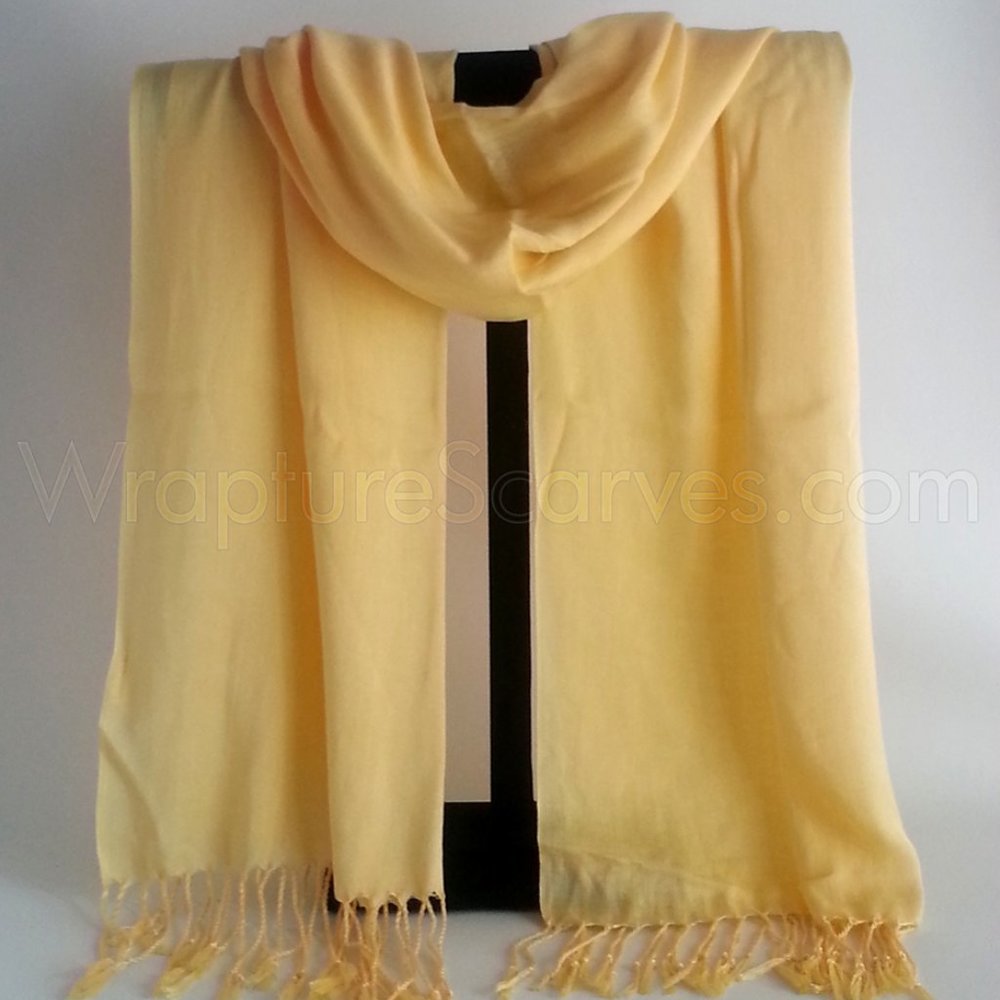 Pashmina Solid Yellow 27X66" NWOT Shawl Stole Wrap $6.99 Shipping